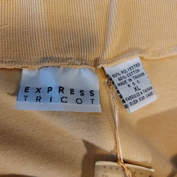 Vintage 90s Y2K Express Tricot Faded Gold Wrap Textured Ribbed Midi Skirt XL NWT